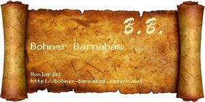 Bohner Barnabás névjegykártya
