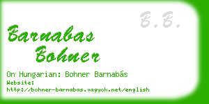 barnabas bohner business card